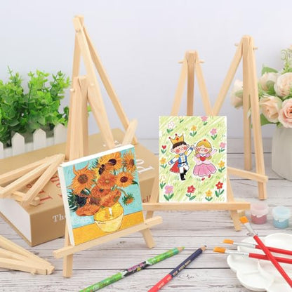 Yiksonyo 30 Pack 9 Inch Wooden Easel, Tabletop Wood Easels, Small Wooden Easel for Painting, Art, and Crafts - size: 30 Pack 9 Inch