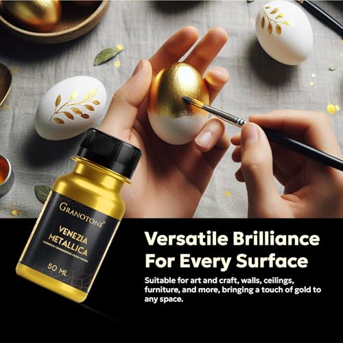 GRANOTONE Acrylic Venezia Metallic Gold Paint 1.69 fl oz Shimmering Non Fading 50 ml Colour Rich Pigments Non Toxic for Kids Artists and Beginners Made in India - color: Gold 50ml