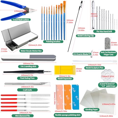 69Pcs Professional Gundam Model Tool Kit for Cars, Airplanes, Buildings, Robots Models Buildings, Repairing and Assembling