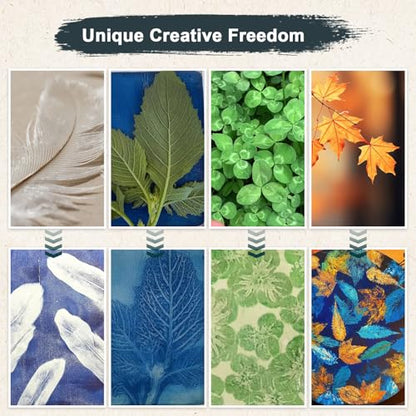 DINGSEN Gel Printing Plate Kit, Complete Printmaking Set with 5” X7” Gel Plate, Brayer, Watercolor Paints, A5 Printmaking Paper, and Essential Tools for Mixed Media Art, Monoprinting, Card Making