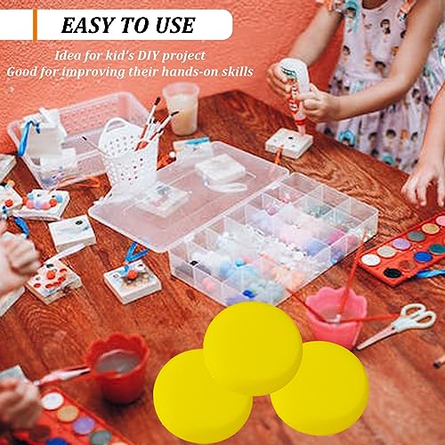 50 Pack Round Yellow Synthetic Sponge, 2.9 inch - Artist Sponge for Face Painting, Crafts, Pottery, Clay, Ceramics - size: 50pcs-2.9inch