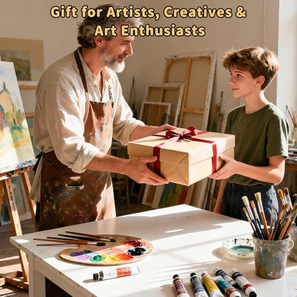 4-Pack 24x24 Square Stretched Canvas Cotton for Oil & Acrylic (60 x 60 cm) | 60x60cm, 380gsm 100% cotton, triple acid-free gesso, no bleed warp resistant, for oil, acrylic, mixed media - size: 4PK - 24"x24"
