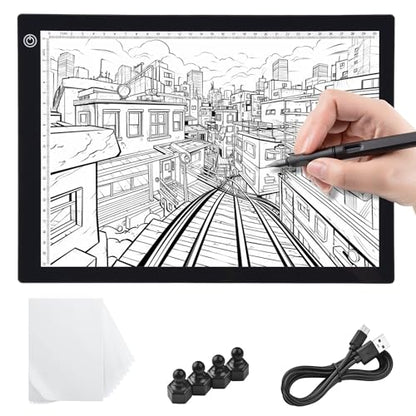 Yescom Portable A4 LED Light Pad with USB Power 14"x10" LED Light Box for Tracing Light Pad Dimmable for Art Diamond Painting Light Board Drawing Sketching Tattoo Animation