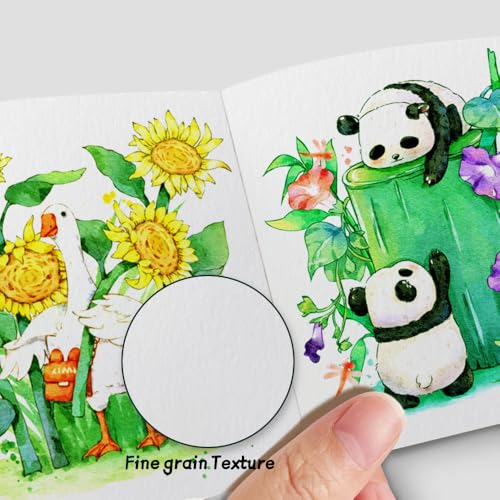 Watercolor Paper Sketchbook,3.9x3.9 Inch Mini Mixed Media Notebook,140lb/300gsm Artist Heavyweight Paper,30 Sheets Small Travel Drawing Journal for Adults,Painting,Watercolors,Art Supplies,Dark Green - color: 3.9x3.9 inch-300gsm-fine dark green