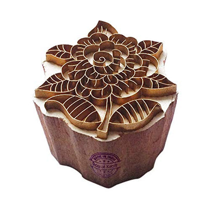 Rural Print Block Brass Lotus Pattern Wooden Clay Stamp BSCtag001 - size: BSCtag001