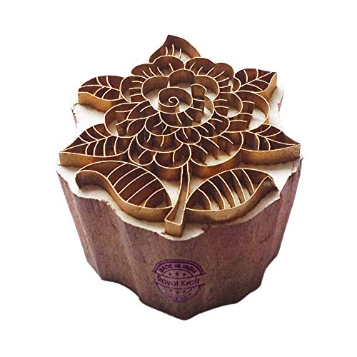 Rural Print Block Brass Lotus Pattern Wooden Clay Stamp BSCtag001 - size: BSCtag001