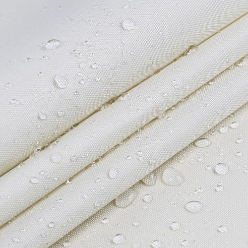 Marine Waterproof Canvas Fabric 60" Wide by 216" Canvas Cordura Material 600Denier with Waterproof Backing Anti-UV for Car Boat Tent Awning Cushion Home, Ivory - color: Ivory, size: 6yard(continuous Piece)