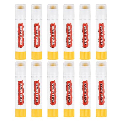 PATIKIL Tempera Paint Sticks, 12 Pcs Solid Tempera Paints Sticks Washable Bulk Markers Pen Quick Drying for Artists Beginners Art Supplies, Light Yellow - color: Light Yellow