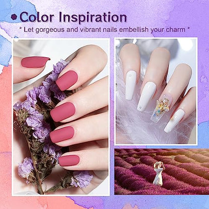 JODSONE 36 Pieces Gel Nail Polish Set U V Light Nail Drill Beginner Set Glossy Surface Easy To Apply Matte Texture All-In-One Manicure Kit - color: 32KIT 1G 01-A 107P