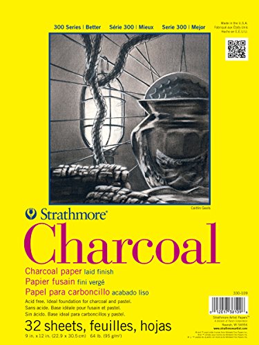 Strathmore 300 Series Charcoal Paper Pad, Glue Bound, 11x17 inches, 32 Sheets (64lb/95g) - Artist Paper for Adults and Students - Charcoal and Pastel - size: 11x17, style: Glue Binding