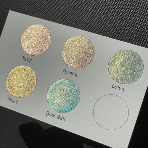 IUILE Handmade Watercolor Paints - Flower Field Half Pan Set (5 colors) - color: Flower Field