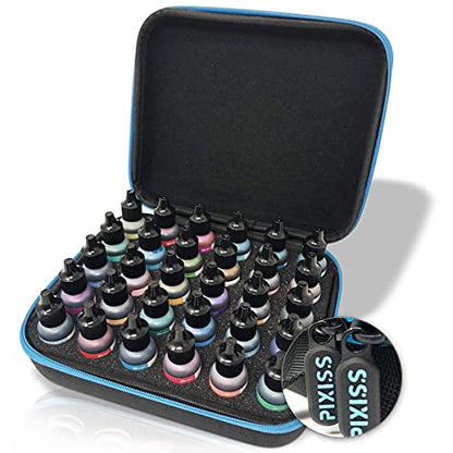 Pixiss Alcohol Ink Set - 25 Large Highly Saturated Colors - (15ml/.5oz), Alcohol Ink Storage Carrying Case Organizer by Pixiss, Stores 30x 0.5-Ounce Bottles of Alcohol Ink
