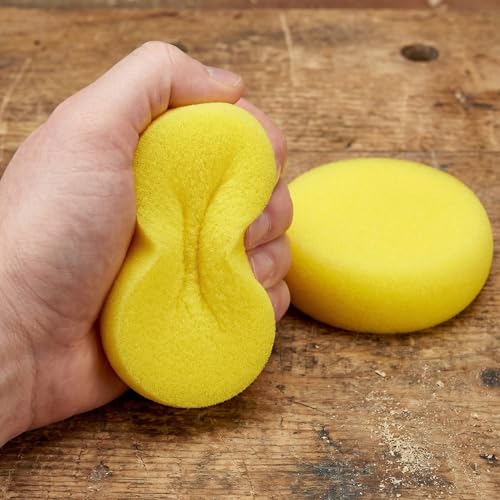 7pcs Round Pottery Sponges, Water Absorption Painting Tack Sponge for Clay, Pottery Tools Art Supplies for Leather Care Drawing Crafts Kitchen Shoes Ceramics- Yellow