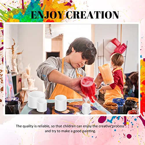 4 Pcs Open Cup Bundle for Acrylic Paint Pour Silicone Leaky Floating Open Cups Acrylic Paint Pouring for DIY Resin, White