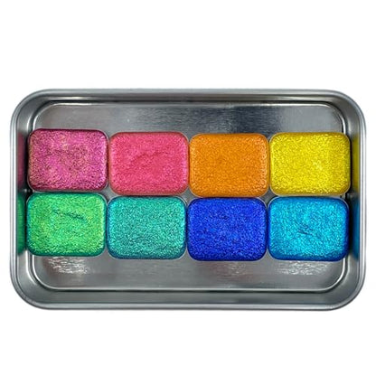 IUILE Handmade Watercolor Paints - Rainbow CS Quarter Pan Set (8 colors) - color: Rainbow CS