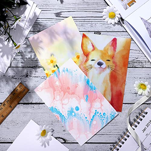 Spiareal 100 Sheets Watercolor Paper Bulk 140 Lb/300 GSM White Construction Paper Cold Press Blank Cotton Art Paint White Water Color Pad Artists Drawing Christmas Cards(4 x 6 Inch) - size: 4 x 6 Inch