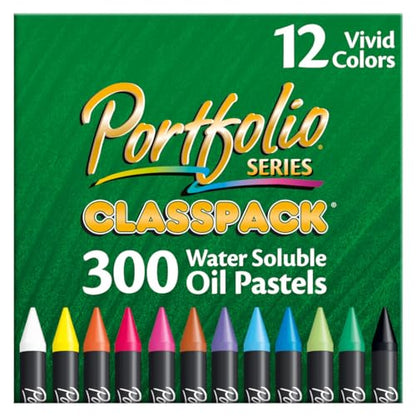 Crayola Oil Pastels Classpack, School Supplies, Water Soluble, 12 Assorted Colors, 300Count - style: CLASSPACK