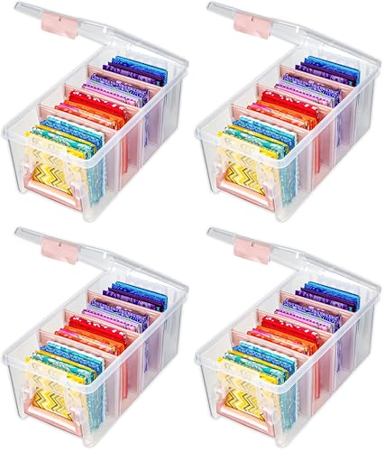 ArtBin Semi Satchel Portable Craft Organizer with 3 Dividers - Clear Plastic Storage Case for Art & Craft Supplies (Pack of 4) - color: Rose Gold, size: Pack of 4