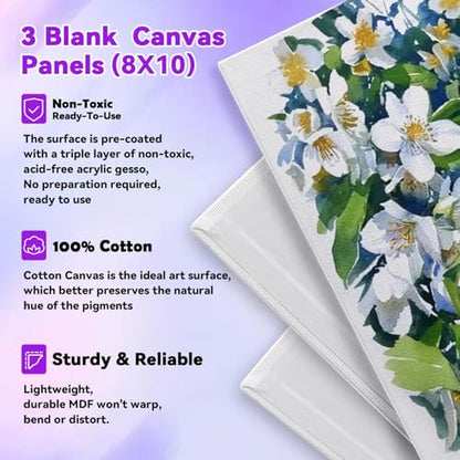 Painting Kit for Kids 6-12 Paint Set for Kids with 24 Acrylic Paint | Paint Supplies Set for Kids Adults with Paint Brushes Canvas Panels