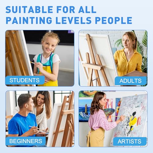 FUMILE Canvas for Painting 30x40, 4 Pack Large Stretched Canvas for Painting-5/8 in Profile Primed White Blank Painting Canvas Value Pack for Oil & Acrylic Paint - size: 30x40IN
