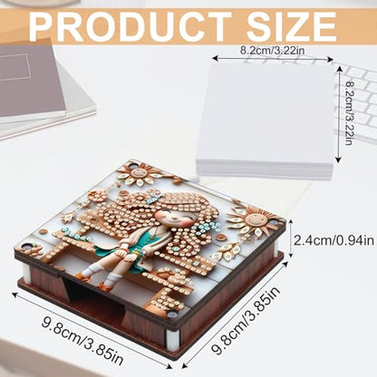JISHSHAY 2 PCS Diamond Art Note Box Fairy Diamond Painting Note Pad Holder Elf Gem Painting Gem Art Memo Boxes Mosaic Kits for Adults Embroidery Kit Memo Pad Holder, Contains 120 Sheets of Paper - color: Elf 1