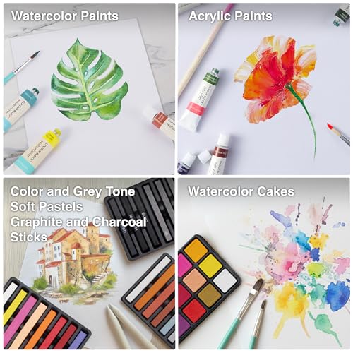 COLOUR BLOCK 151-Piece Professional Art Supply Set with Mixed Media, Paint Kit & Brushes in Aluminum Case, Complete Art Supplies for Adults, All Level Artists, Travel Art Set