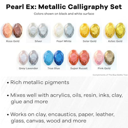 Jacquard Products Pearl Ex Metallic Calligraphy Set, Assorted
