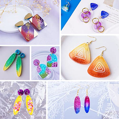 LET'S RESIN Resin Earring Mold, 171 Pcs Resin Jewelry Molds Making Kit with 11 Pack Variety Shape Silicone Molds, Earring Molds for Epoxy Pendant, Earrings, Necklace, Keychains - color: Geometric Earring Molds