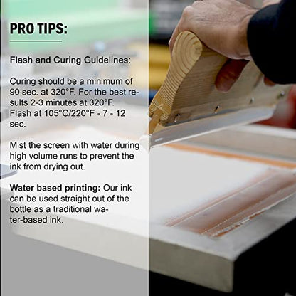 Ecotex® Screen Printing Snow White (Quart - 32oz.) - Water Based Snow White Fabric Ink, Silk Screen Paint - Screen Print Direct®, USA Made - color: Snow White, size: 32 fl oz