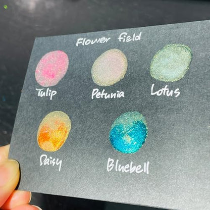 IUILE Handmade Watercolor Paints - Flower Field Half Pan Set (5 colors) - color: Flower Field
