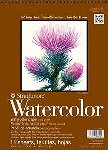 Strathmore 400 Series Watercolor Block, Cold Press, 13"x17" Bound (4 sides), 15 Sheets/Block - size: 13 x 17 inches, style: Block
