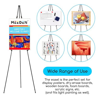 MEEDEN Easel Stand for Painting and Display: 63" Art Metal Easel Sign Stand with Bag - Portable Foldable Instant Tripod Display Easel Stand for Wedding, Painting Canvas, Presentations, Posters - size: 1-PACK