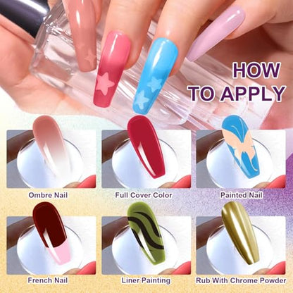 Gradient Painting Gel Set, 9 Colors Ombre Gel Nail Polish Red Brown Light Blue Pink Sponging for Pigment Pat Aura Nails French Manicure Soak Off UV Canyon Bloom - color: Canyon Bloom set