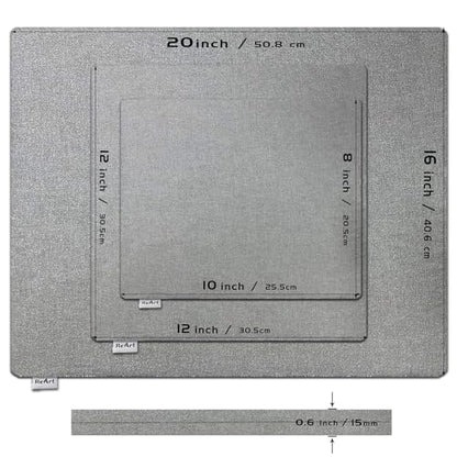ReArt 3 Pcs Heat Press Mat 10" x 8" / 12" x 12" / 16" x 20" with 3 Pcs Teflon 12" x 16" for Cricut Easypress Both Sides Applicable - Cricket Craft Vinyl Ironing Insulation Transfer Heating Mats - size: 8" x 10" / 12" x 12" / 16" x 20"
