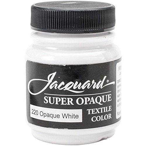 Jacquard Textile Color Super Opaque White - Permanent Fabric Paint for Clothes, Furniture Upholstery, Shoes or Tote Bags – Indoor & Outdoor Fabric Paint – 2.25 Oz Jar, Upholstery Fabric Paint - color: Super Opaque White, size: 2.25 Fl Oz (Pack of 1)