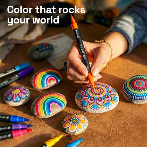 ARTISTRO 24 Rock Acrylic Paint Markers - Painting Kit for Kids and Adults - Art & Craft Supplies Paint Pens