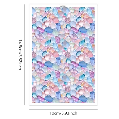 Polymer Clay Transfer Paper, 10 Pcs Water Droplet Stone Pattern Shape Water Soluble Transfer Sheet for Polymer Clay Earrings Jewelry Making Disposable Stickers DIY Crafts 5.82X3.93 inch - color: Water Droplet Stone