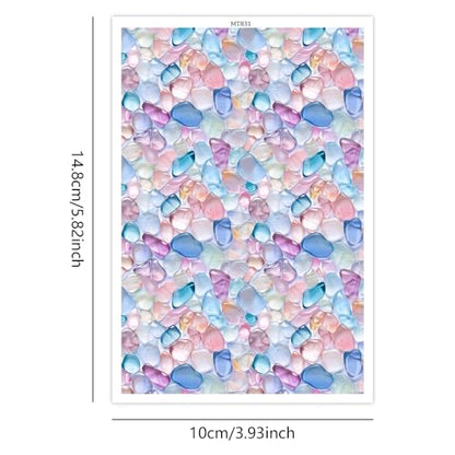 Polymer Clay Transfer Paper, 10 Pcs Water Droplet Stone Pattern Shape Water Soluble Transfer Sheet for Polymer Clay Earrings Jewelry Making Disposable Stickers DIY Crafts 5.82X3.93 inch - color: Water Droplet Stone
