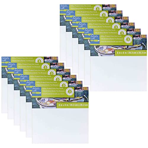 MICHAELS Bulk 12 Pack: Level 3 Gallery Wrapped Heavy Duty Canvas by Artist's Loft® - size: 8\ x 8\â â