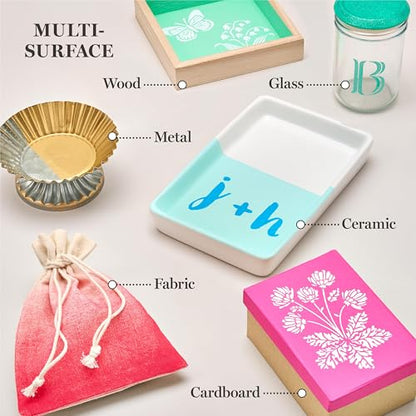Martha Stewart, Multi-Surface Satin 12 pc Paint Set, Spring Blooms - color: Spring Blooms