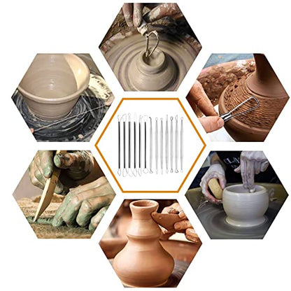 Polymer Clay Tools Pottery Ceramic Sculpting Tools Carving Ribbon Wire End Loop Clay Tools Set