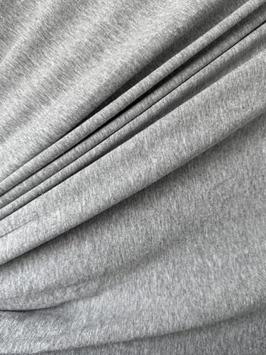 Cotton Jersey Spandex Fabric - Soft - Breathable - All Way Stretch Fabric - Medium Weight - Perfect Choice for Baby Grow, Tshirts, and Cotton Jersey Sheets - 58 Inches Wide - 1 Yard (Heather Gray) - color: Heather Gray