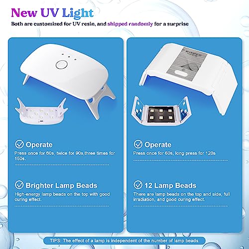 Bundle Set of UV Resin Kit with UV Light and Neon Pigment Powder
