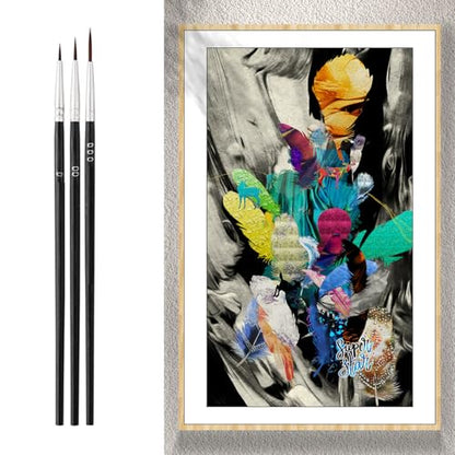 30pcs Tiny Detail Paint Brushes, Fine Paint Brushes Set with 3 Size #0#00#000 Liner brush for Miniature 40k Model Crafts Watercolor Acrylics Oil, Oil Painting.