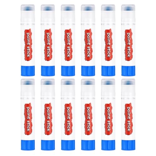 PATIKIL Tempera Paint Sticks, 12 Pcs Solid Tempera Paints Sticks Washable Bulk Markers Pen Quick Drying for Artists Beginners Art Supplies, Blue - color: Blue