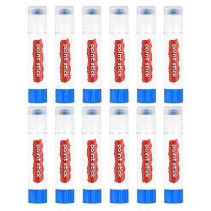 PATIKIL Tempera Paint Sticks, 12 Pcs Solid Tempera Paints Sticks Washable Bulk Markers Pen Quick Drying for Artists Beginners Art Supplies, Blue - color: Blue