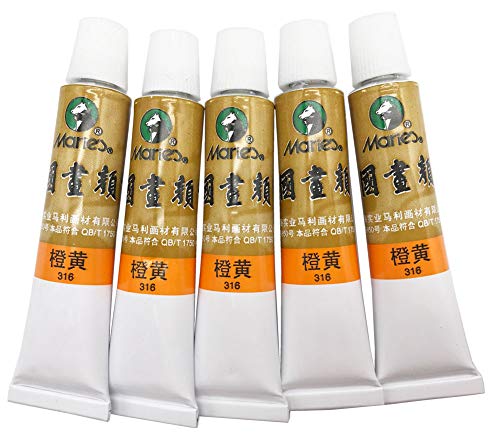 Easyou Marie's Chinese Painting Color Tubes Watercolor Set 5ml*12colors (Marie316orange) - color: Marie316orange