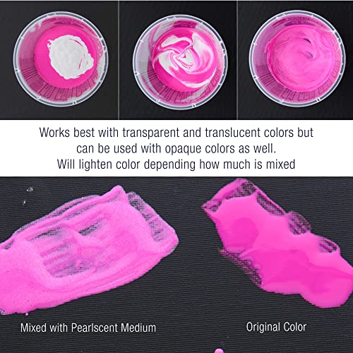 Pouring Masters 8 Oz Acrylic Pearlescent Effects Medium - Creates Pearl Iridescent Metallic Shimmer for Fluid Art & Acrylic Painting - size: 8-ounces