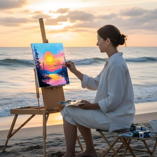 Sherr 12 Pcs Pre Drawn Canvas Pre Printed Canvas for Adults Sip and Paint Party Canvases Painting Kit for Summer Easter Mother's Day Party Favor(Beautiful View,8 x 10 Inch) - size: 8 x 10 Inch, style: Beautiful View