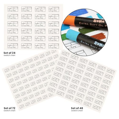 Soho Urban Artist Oil Pastels 52pc Set - Extra Soft, Blendable, Highly Pigmented and Vibrant, Ideal for Artists & Professionals - Suitable for Drawing, Sketching, Layering, and Scraping - size: 52 Count (Pack of 1)
